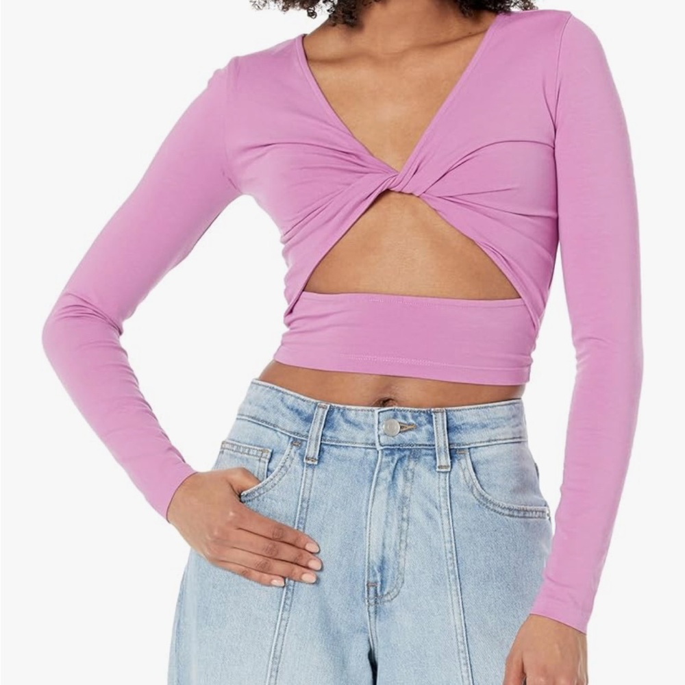Women's Mindful Mauve Front-Twist Knit Top by @Signedblake  L NWT Pink